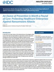 An Ounce of Prevention Is Worth a Pound of Cure: Protecting Healthcare Enterprises Against Ransomware Attacks