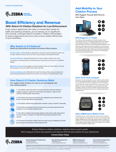 Boost Efficiency and Revenue With Zebra’s E-Citation Solutions for Law Enforcement