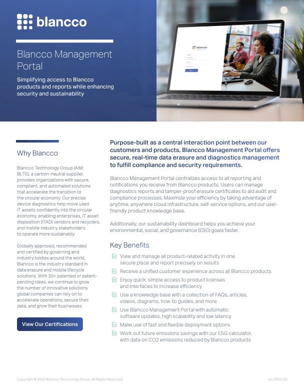 Blancco Management Portal