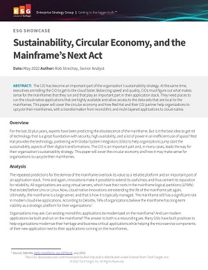 Sustainability, Circular Economy, and the Mainframe's Next Act