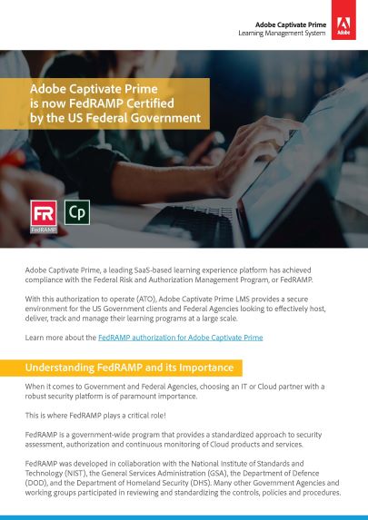 FedRAMP for Adobe Captivate Prime