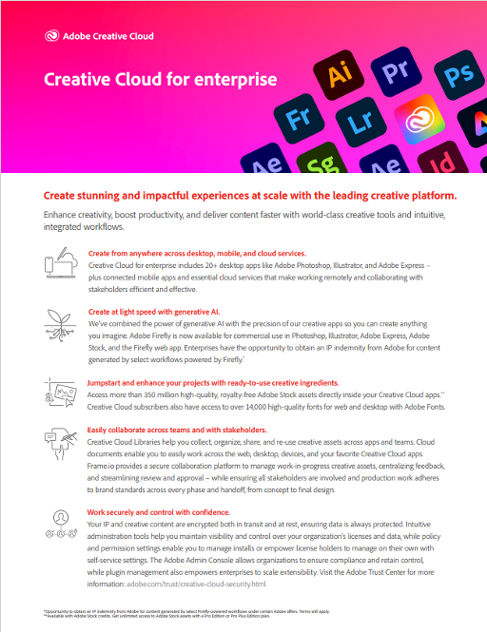 Adobe Creative Cloud for Enterprise Overview