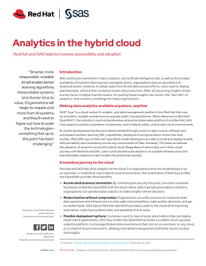 Analytics in the hybrid cloud