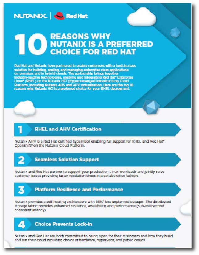 10 reasons why Nutanix is a preferred choice for Red Hat