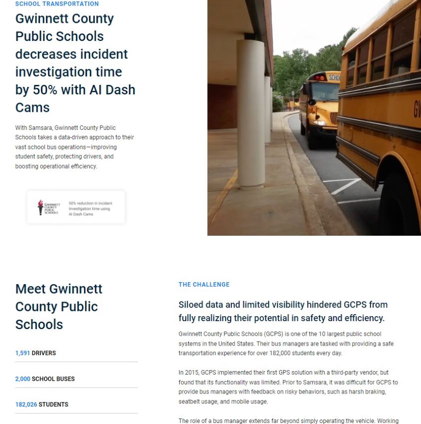 Gwinett County Public Schools Decreases Incident Investigation Time by 50% with AI Dash Cams