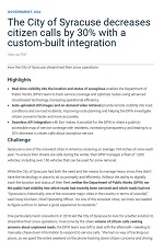 The City of Syracuse decreases citizen calls by 30% with a custom-built integration