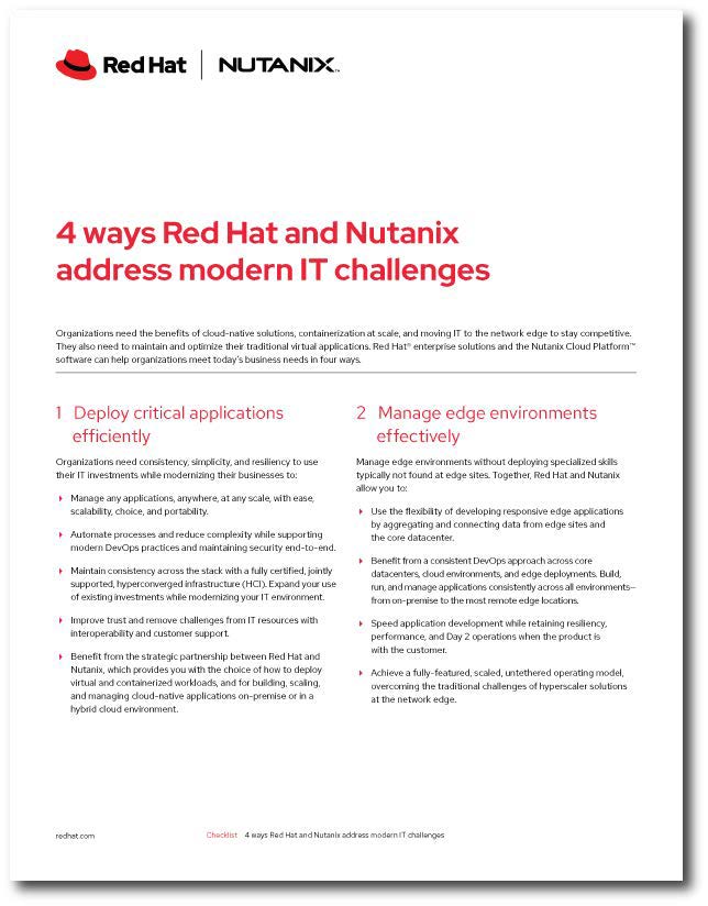 4 ways Red Hat and Nutanix address modern IT challenges