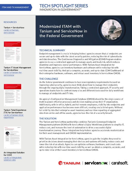 Tech Spotlight: Tanium & ServiceNow - Modernized ITAM in the Federal Government