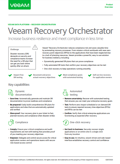 Veeam Recovery Orchestrator