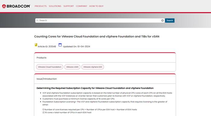 Counting Cores for VMware Cloud Foundation and vSphere Foundation and TiBs for vSAN