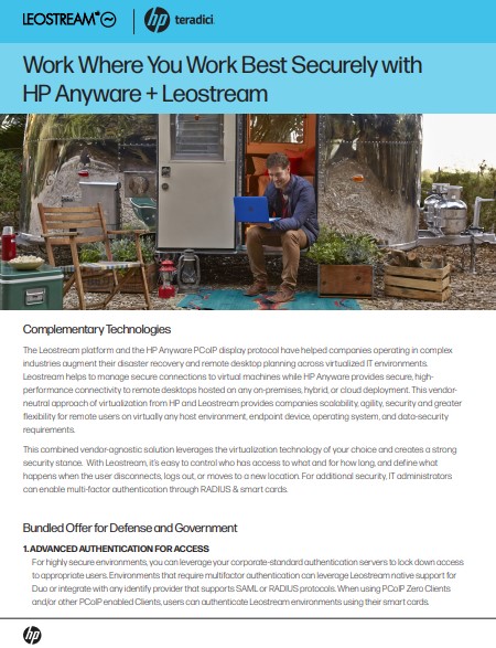 Work Where You Work Best Securely with HP Anyware + Leostream